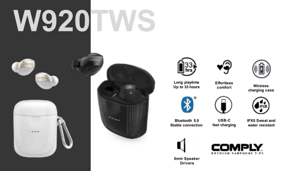 Características Auriculares Inalámricos Onkyo W920TWS Negros Blancos