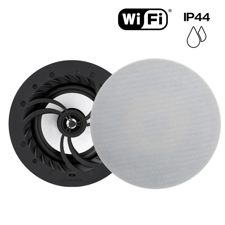 Lithe Audio WiFi pareja Altavoces de techo IP44 All in One Multiroom (Activo+Pasivo)